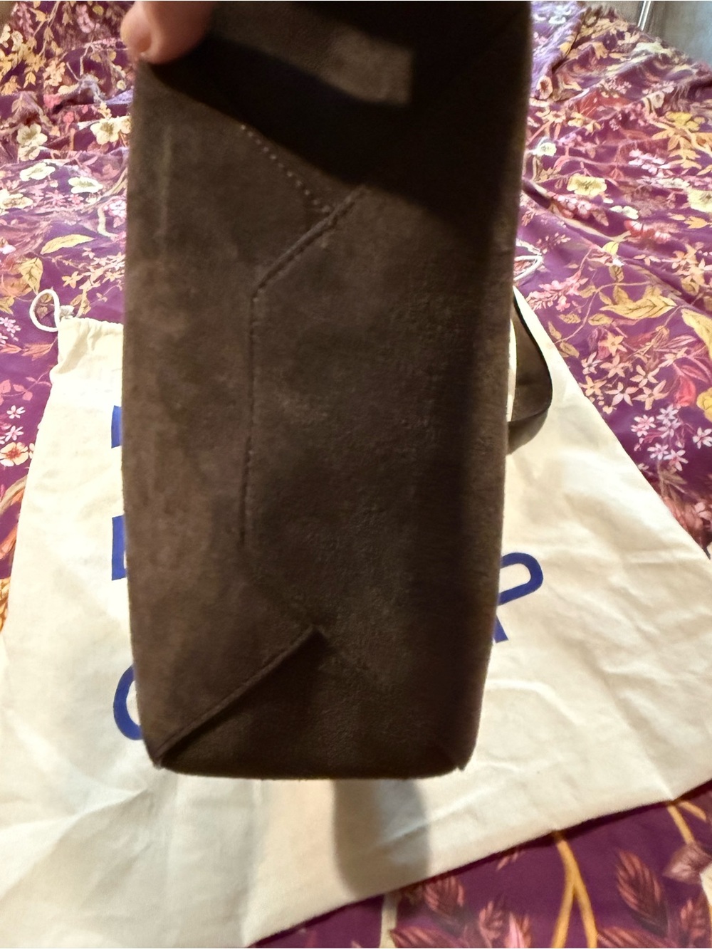 Clare V Brown Suede Shoulder Bag with Gold Hardware - Picture 6 of 11
